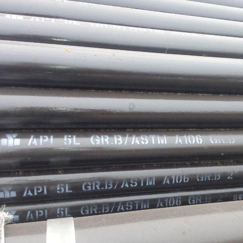 Tubes de pétrole laminées à chaud en fer rond Api 5l Gr B Noir peint 6m de longueur